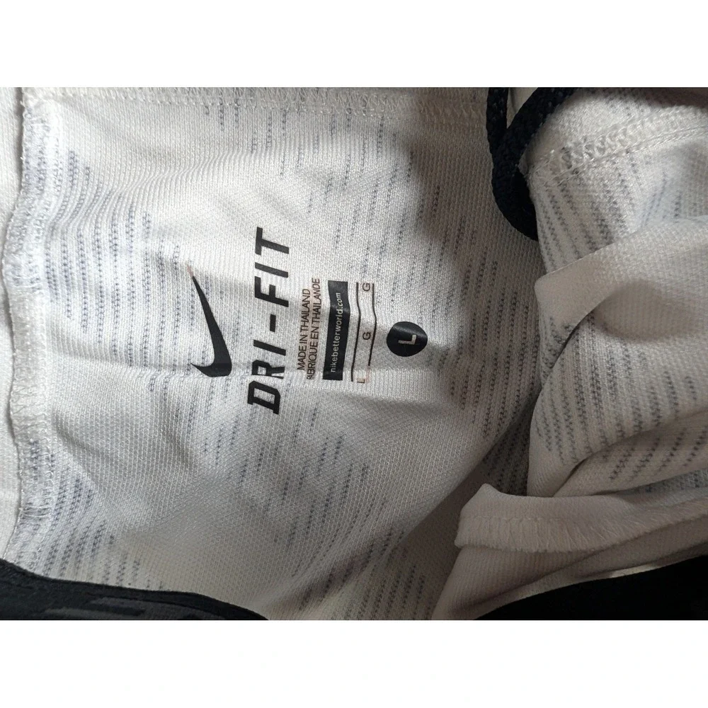 Nike Dri-FIT Basketball Shorts White Navy Diagonal Stripes Mens Athletic Gym
